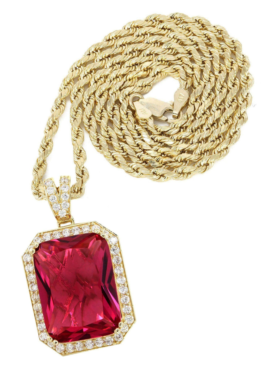 10kt freeform ruby cheapest pendant with no chain