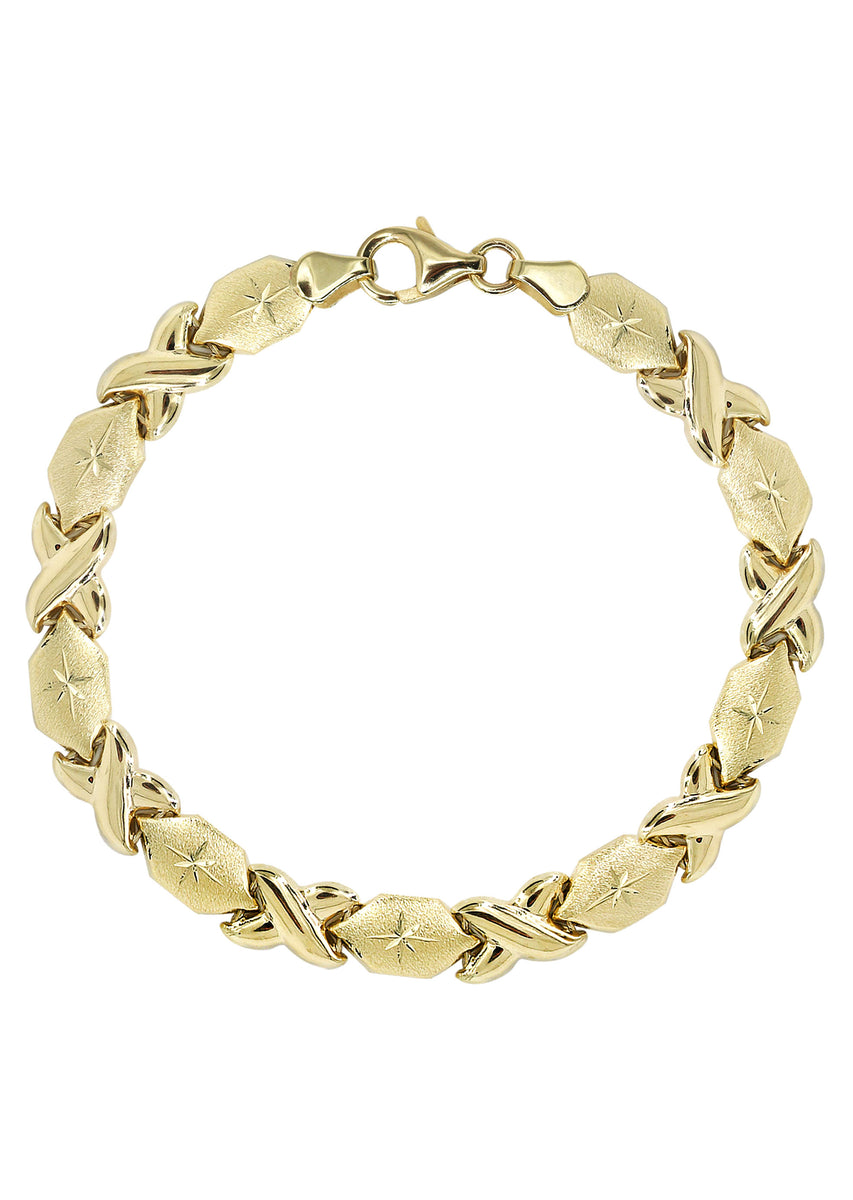 Solid 10k Yellow Gold 2024 Hugs & Kisses XOX Bracelet 4.5 Grams