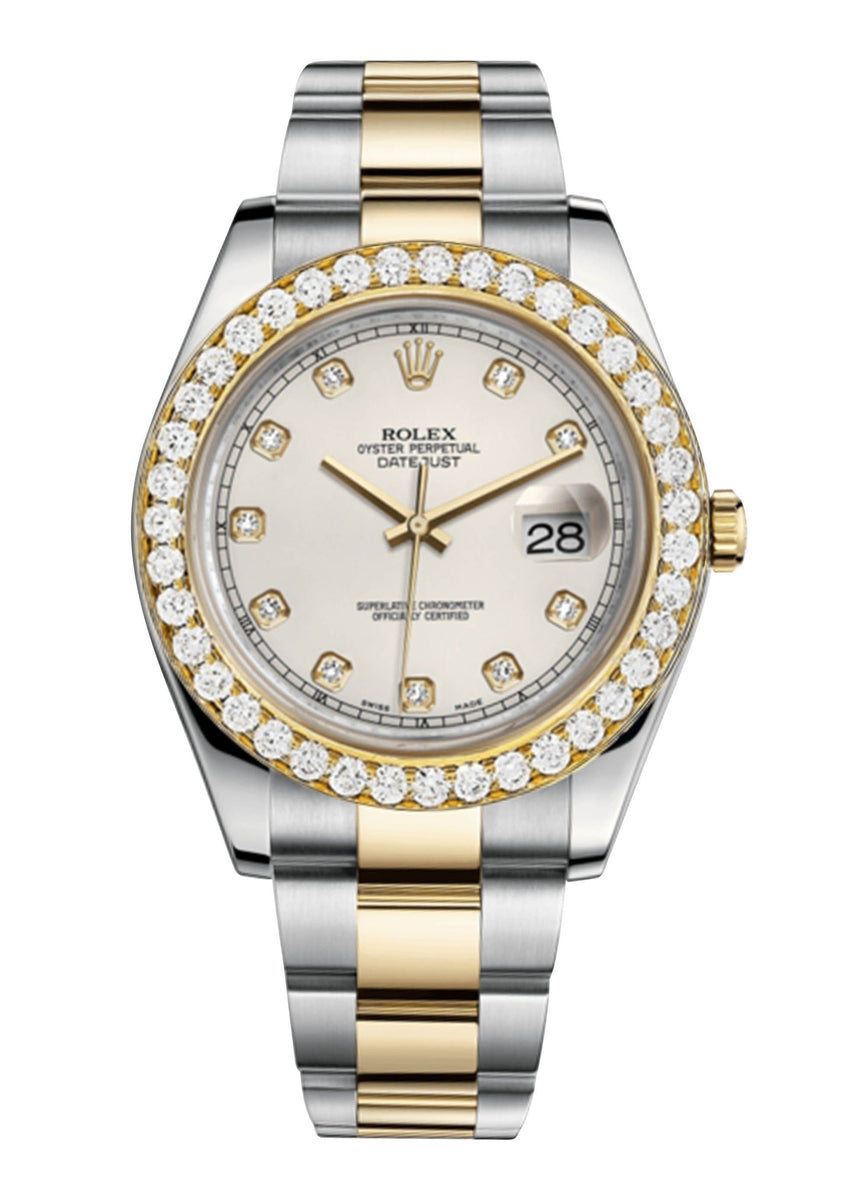 Rolex Datejust Ii Ivory Dial - Diamond Hour Markers With 5 Carats Of D 