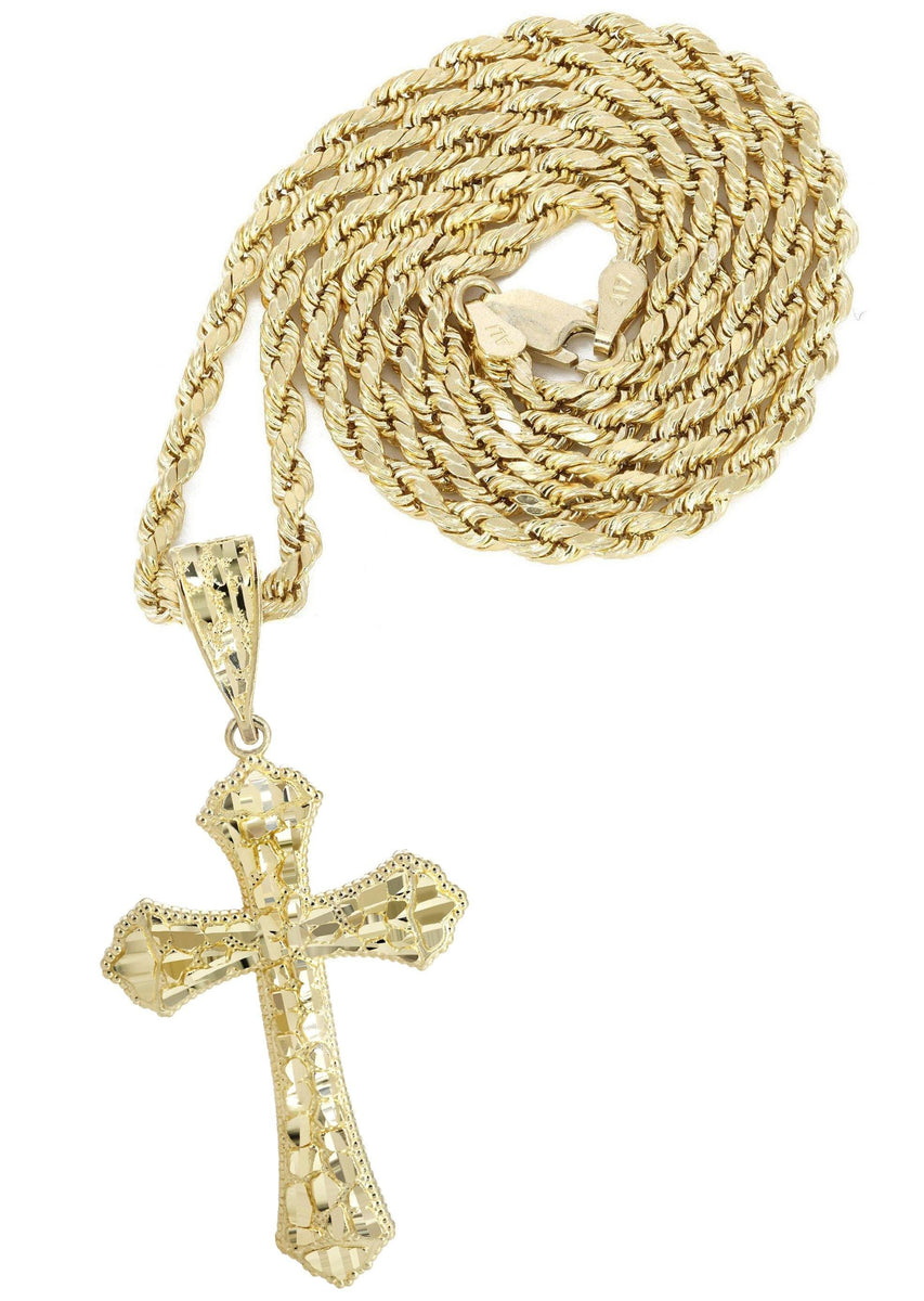 10KT Yellow Gold Cross Pendant with Andalusite hotsell