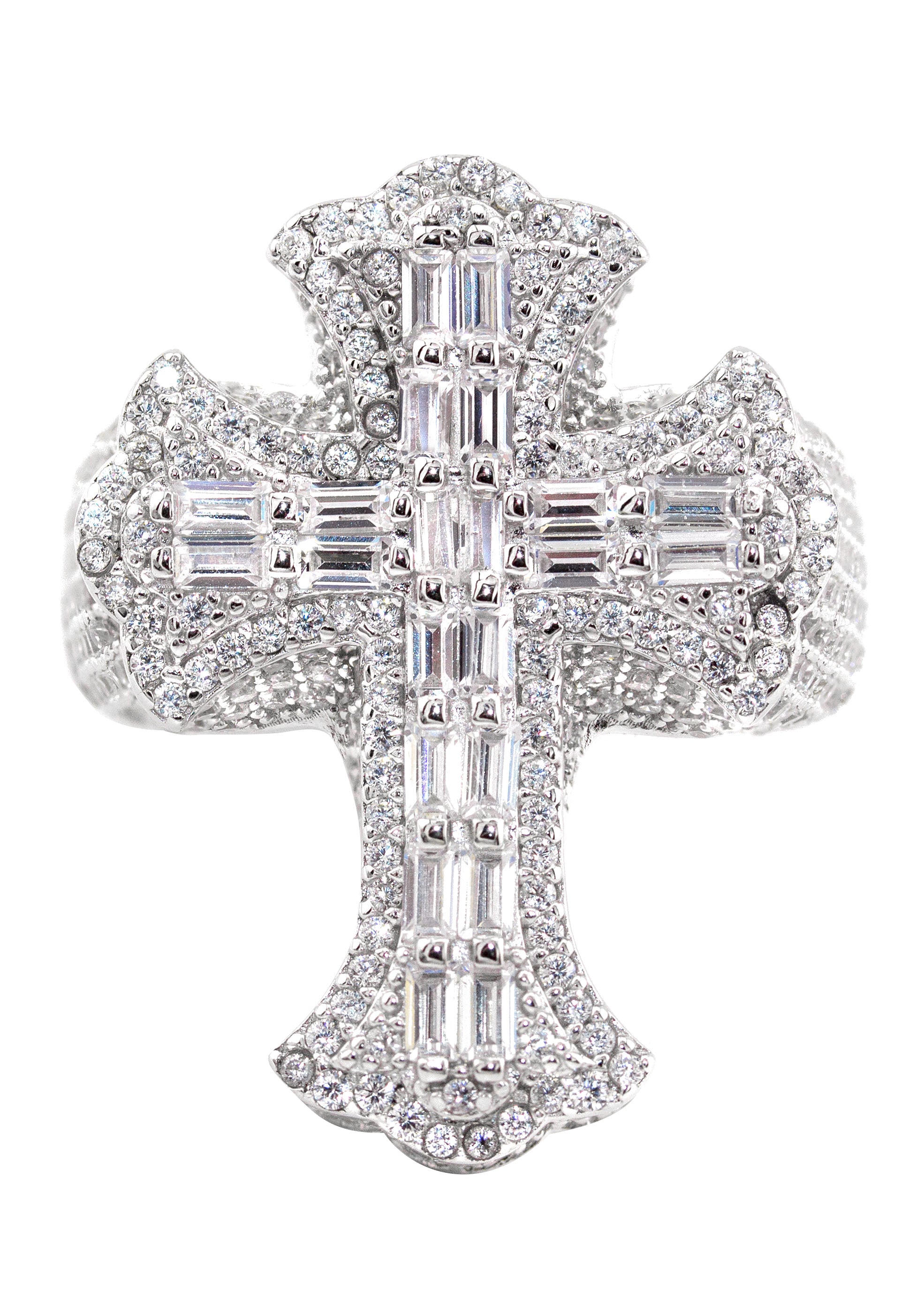 Large factory Diamond Cross Ring