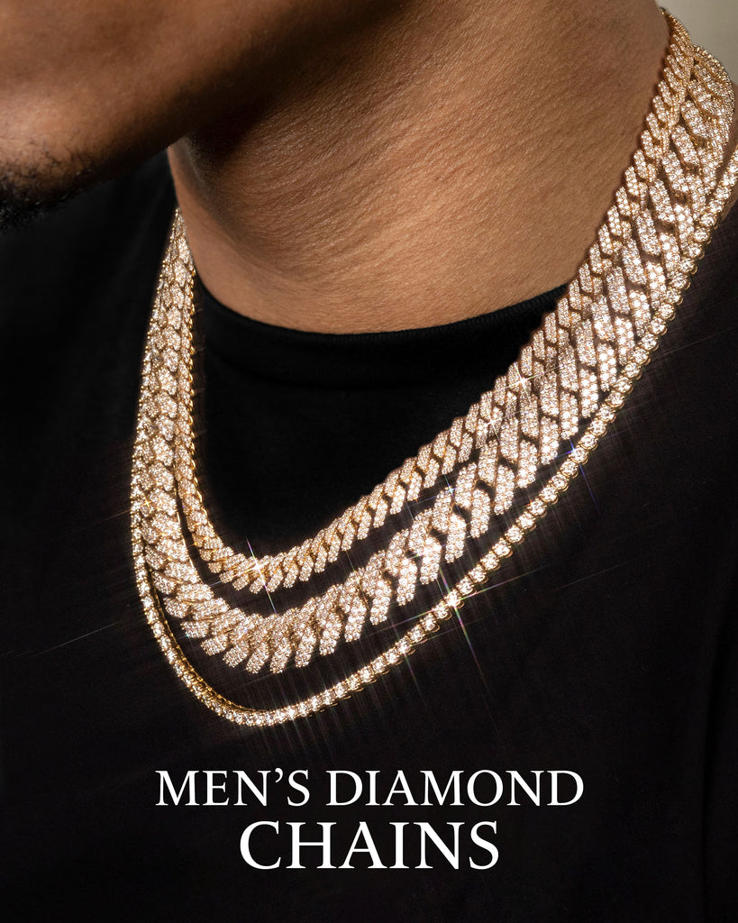 Gold Chain for Men Iced Out,20MM Men's Gold Chain Miami 18k Real