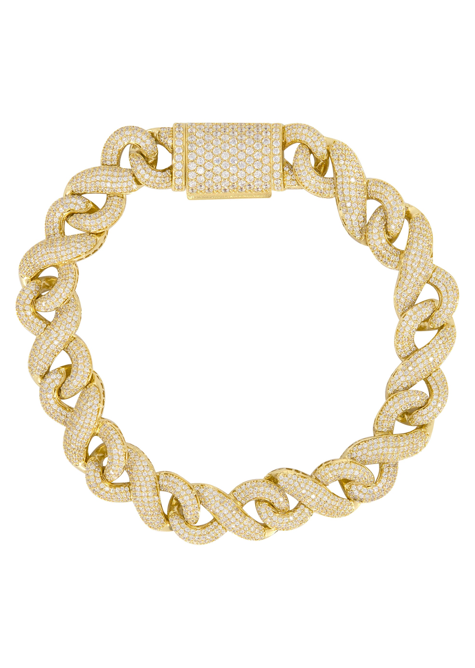 Gold Bracelet Icy Diamond Cuban 2024 Bracelet