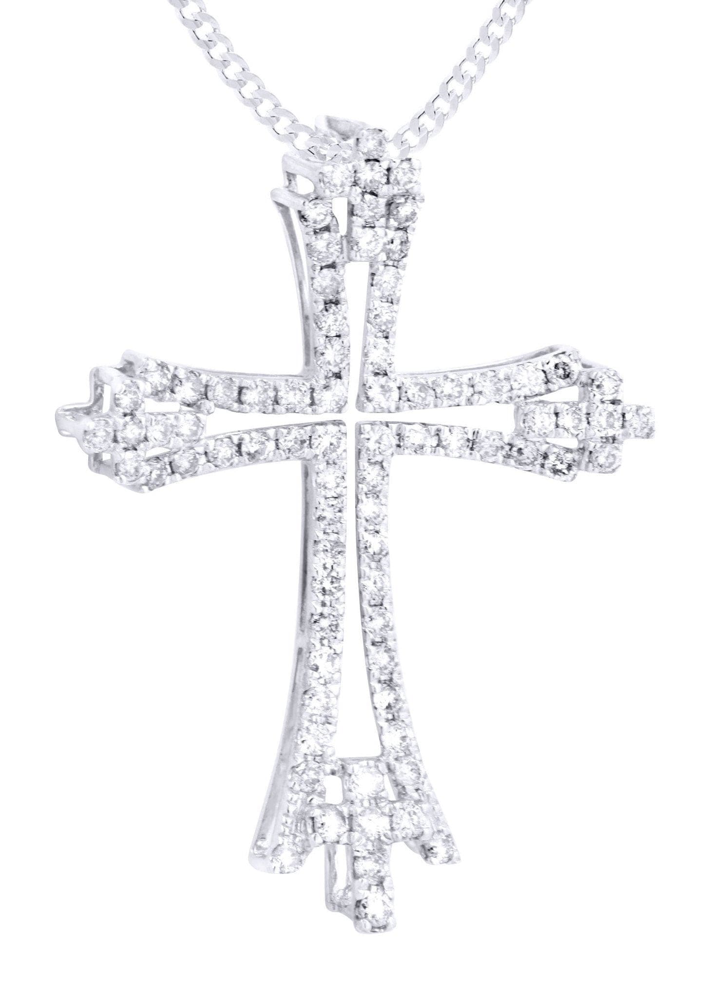 14K White Gold shops Finish Crowned Cross - Free 24