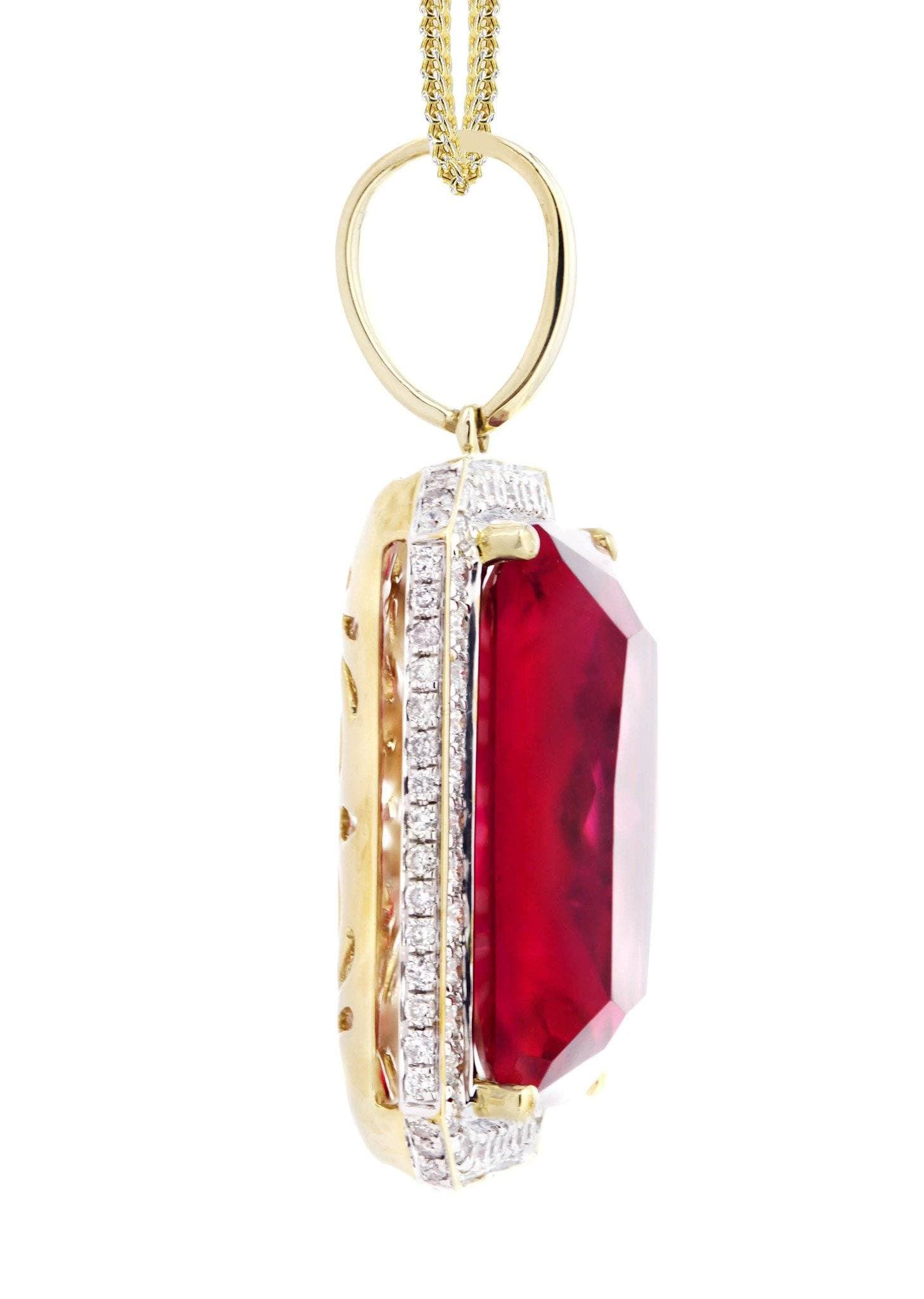 10k deals gold Genuine Ruby/Diamonds Pendent