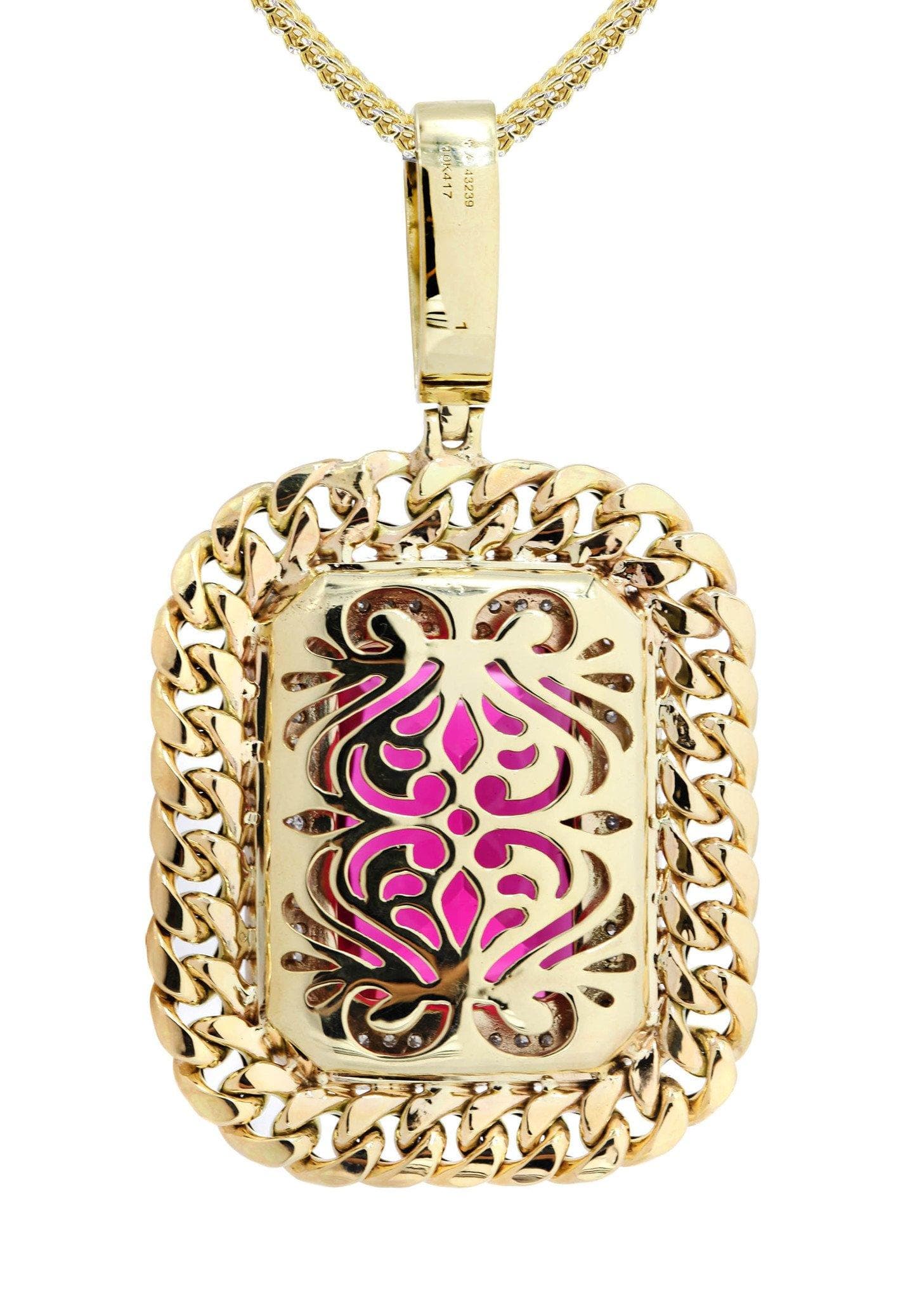 10k store gold ruby diamond pendant for necklace