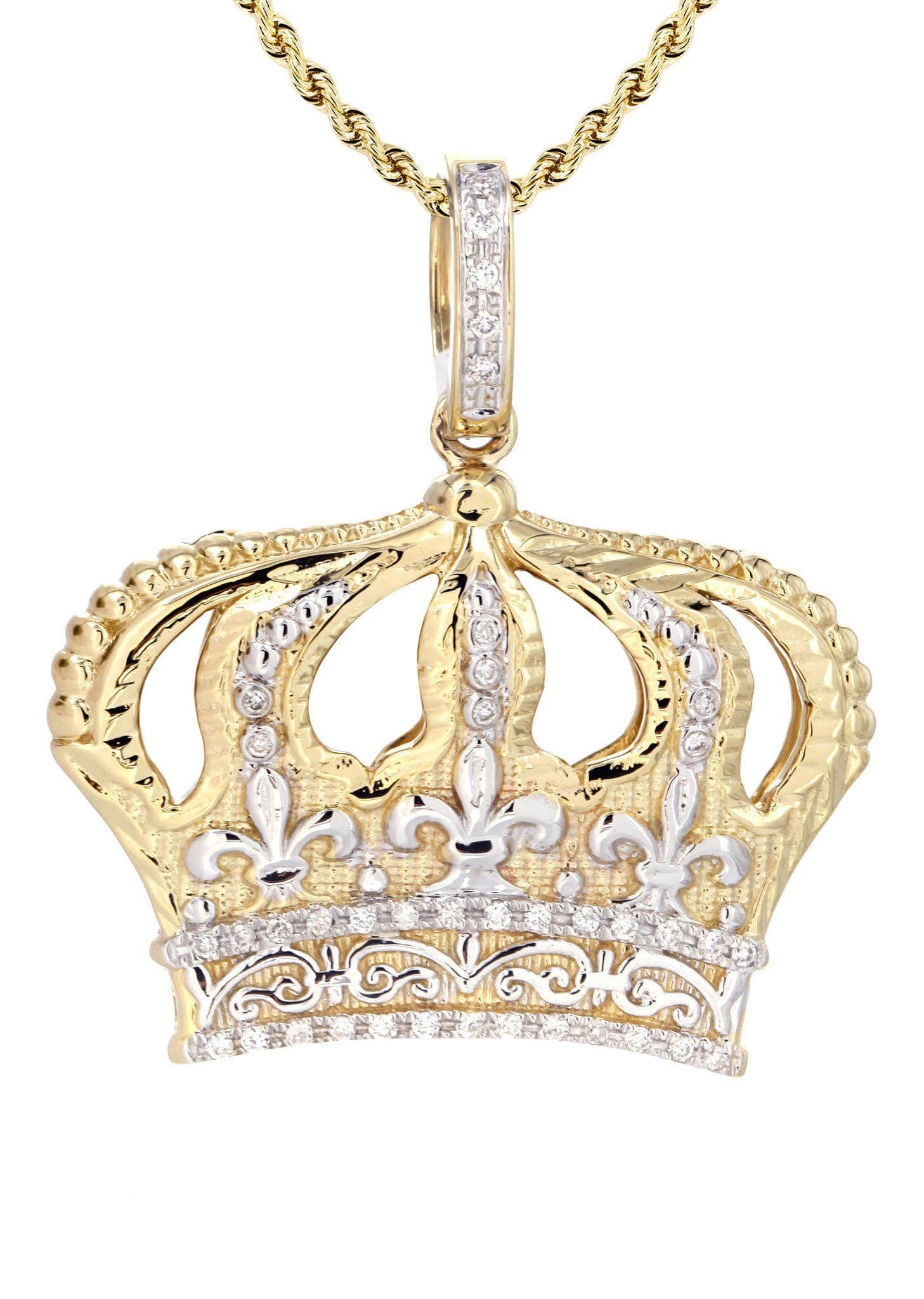 14K Yellow Gold Finish Crown hot King - Free 24