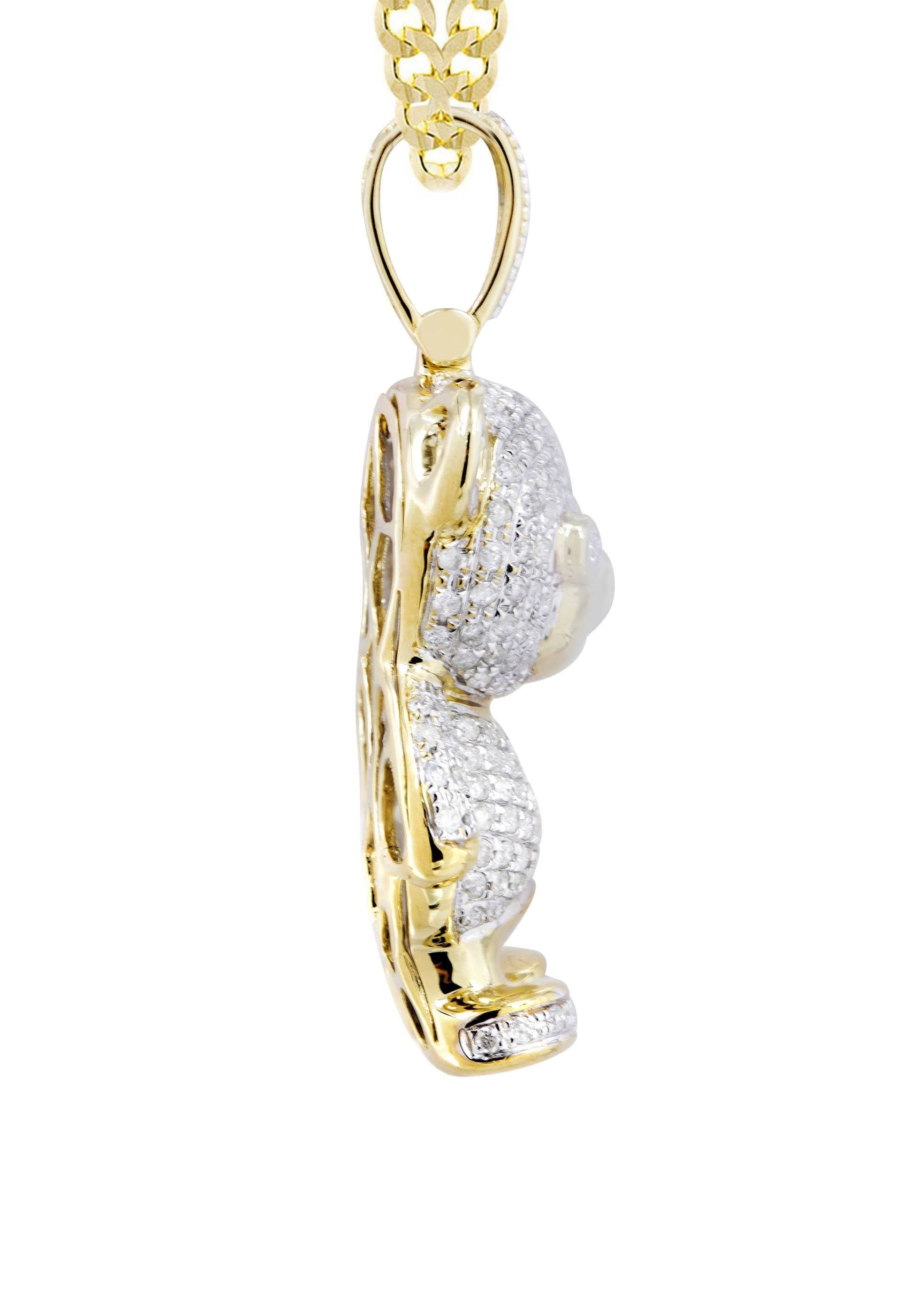 10K Real Yellow Gold Teddy Bear Pendant outlet CZ 5 Colors *Free Chain*