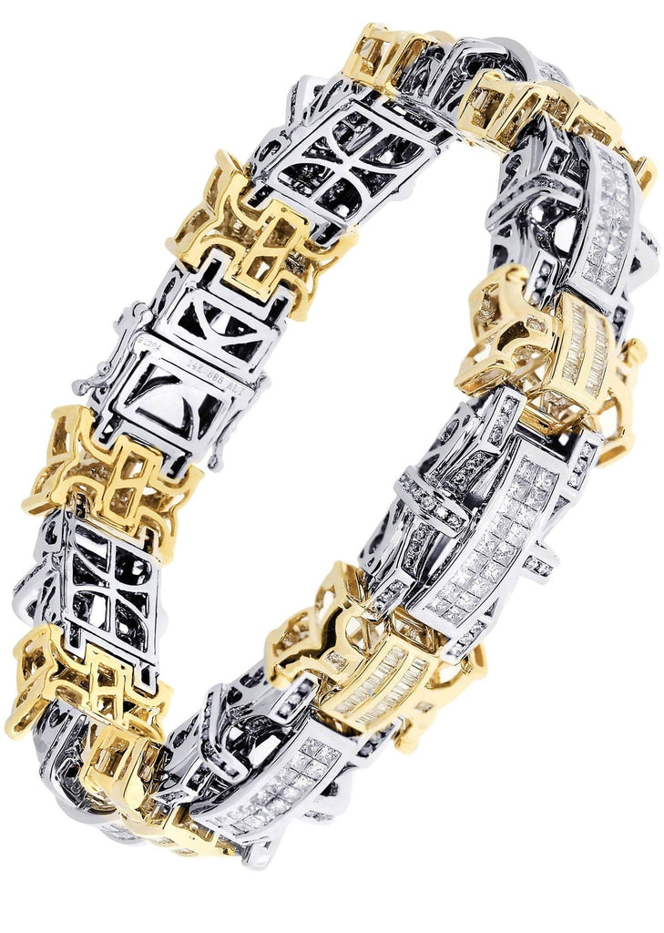 6 Carat TW 14K Solid Gold Men's Two Tone Square Diamond Bracelet – ASSAY