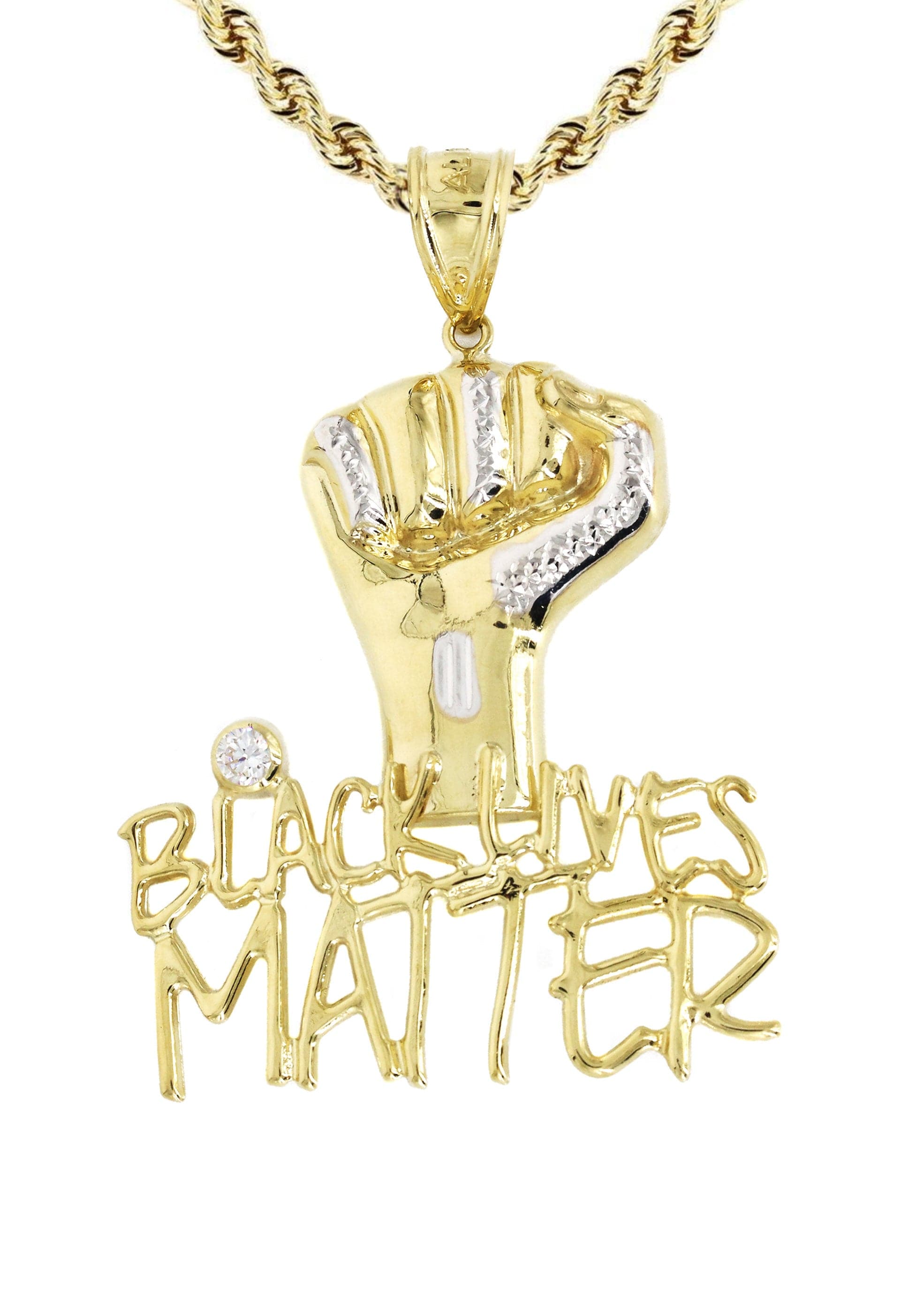 14K Yellow Gold Finish Black store Lives Matter - Free 24