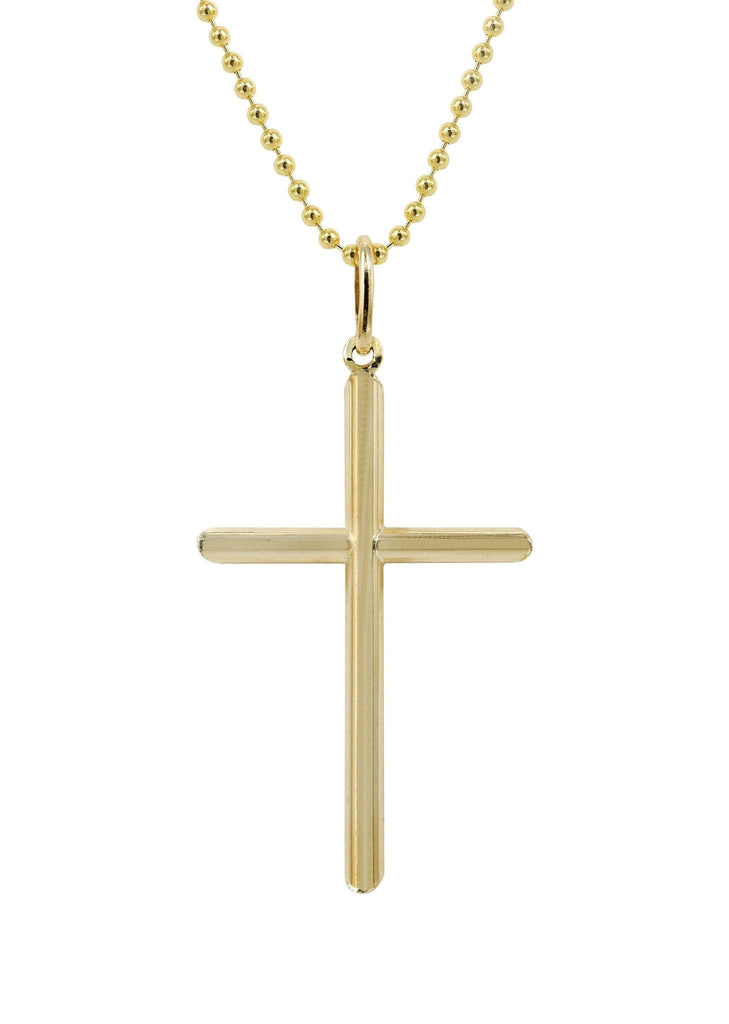10K Yellow Gold Dog Tag Cross Necklace | Appx. 8.6 Grams – FrostNYC