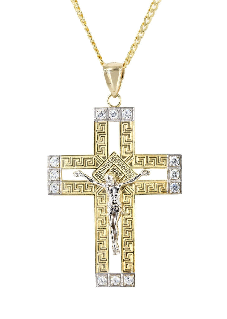 10K Yellow Gold Cross /Crucifix Necklace | Appx. 20.8 Grams – FrostNYC