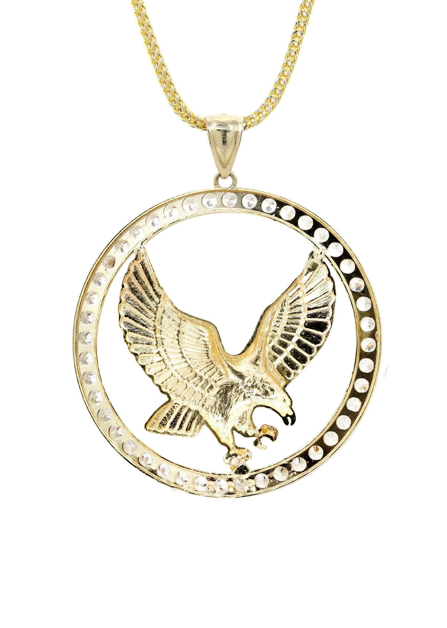 EAGLE DIAMONDS CZ 18K GOLD CHAIN ITALY selling