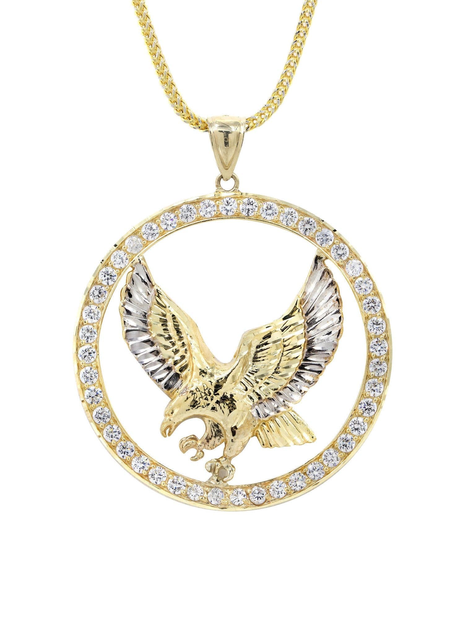 Franklin Mint Eagle Pendant Necklace 10K Gold Eagle Onyx store Sterling Silver