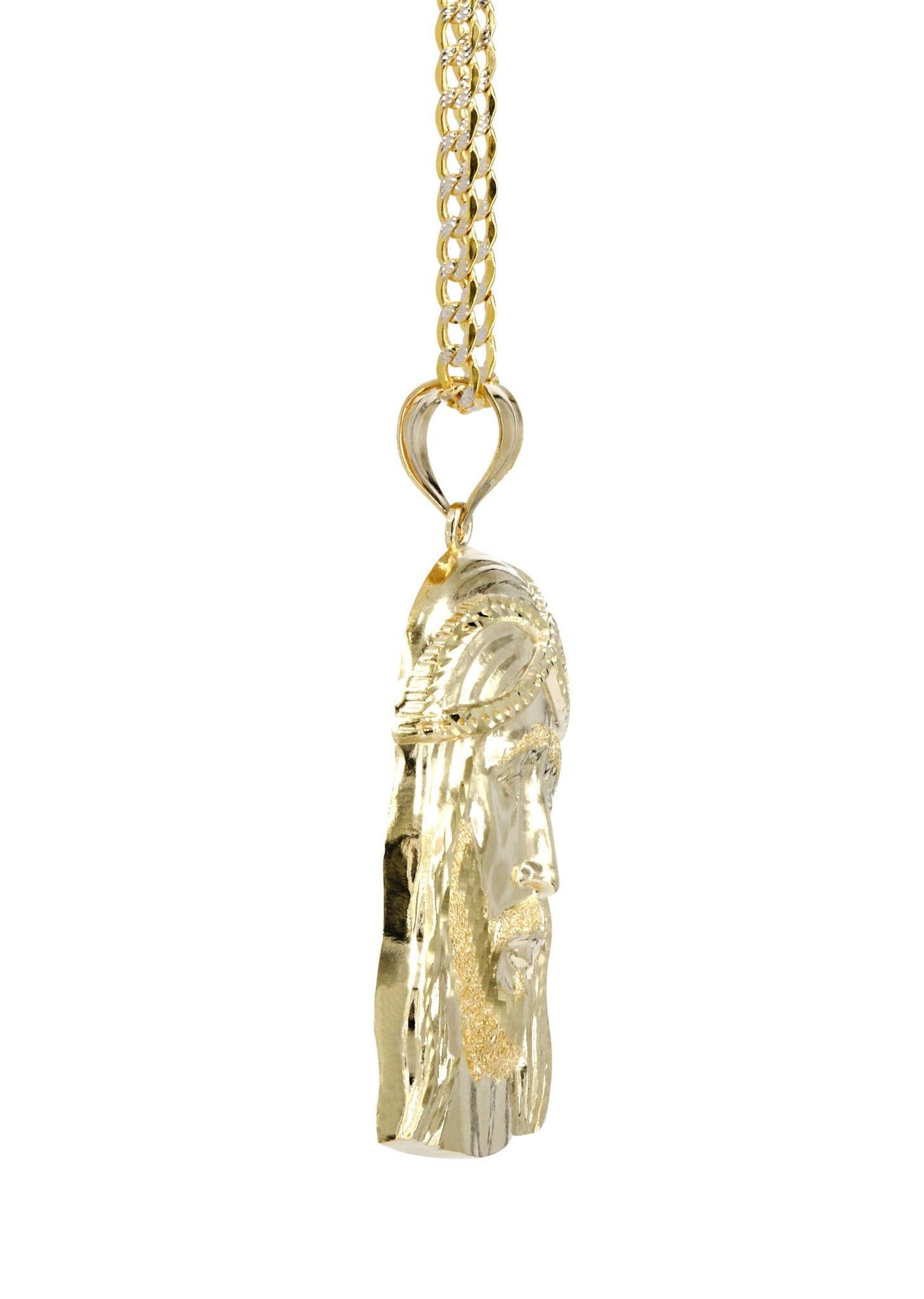 Textured Pave Jesus Pendant Charm Real Solid outlets 10K Yellow Gold ALL SIZES