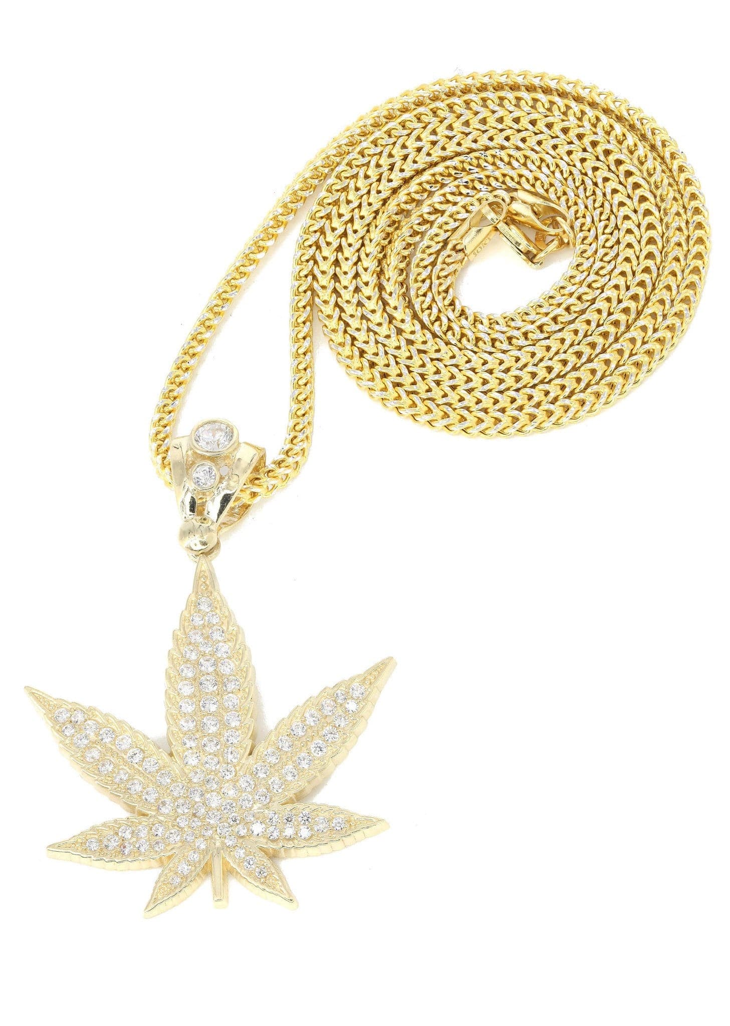 Gold Weed Leaf Jewelry - Marijuana Leaf Pendant Chain – FrostNYC