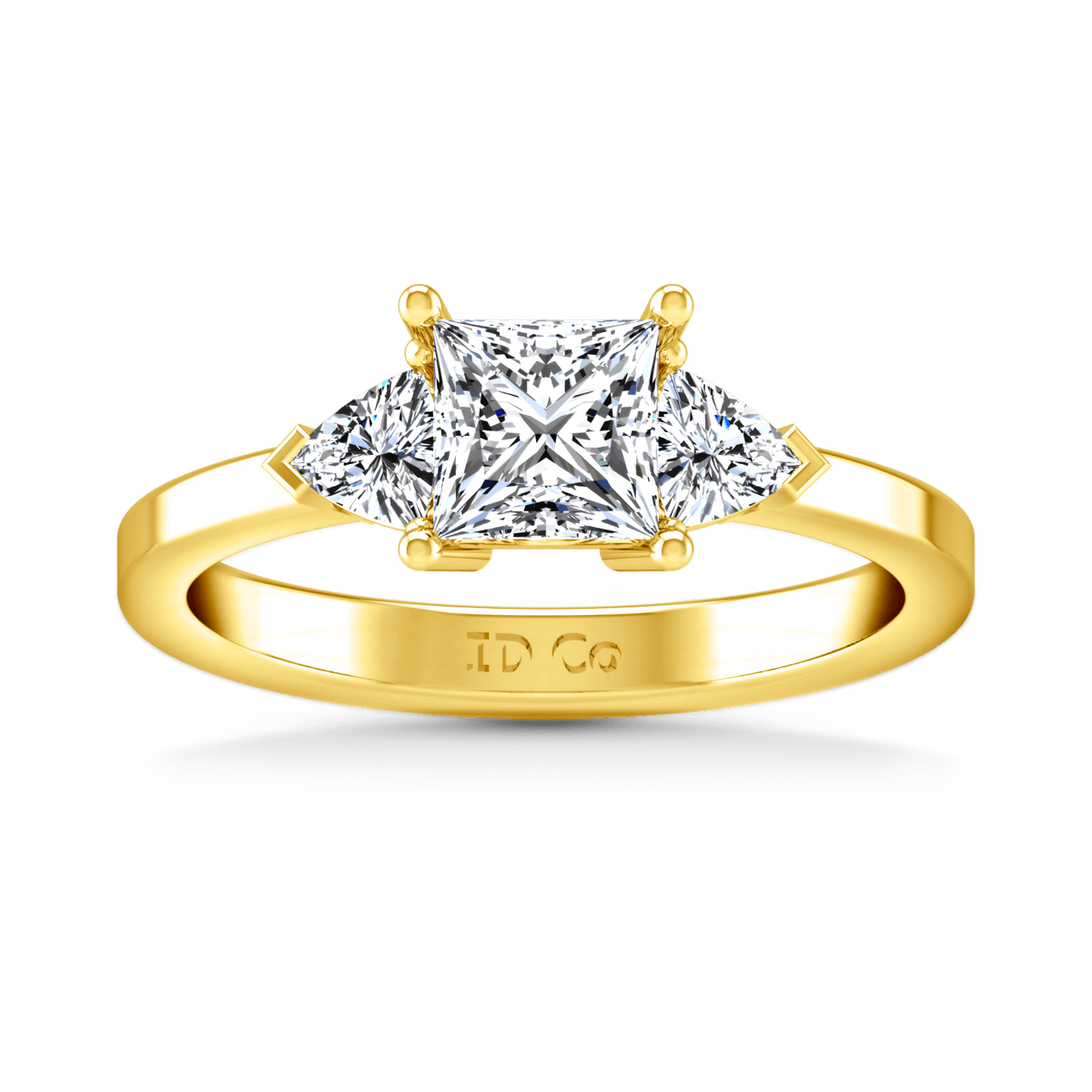 Three Stone Diamond Engagement Ring Simone 14k Yellow Gold Frostnyc 8602