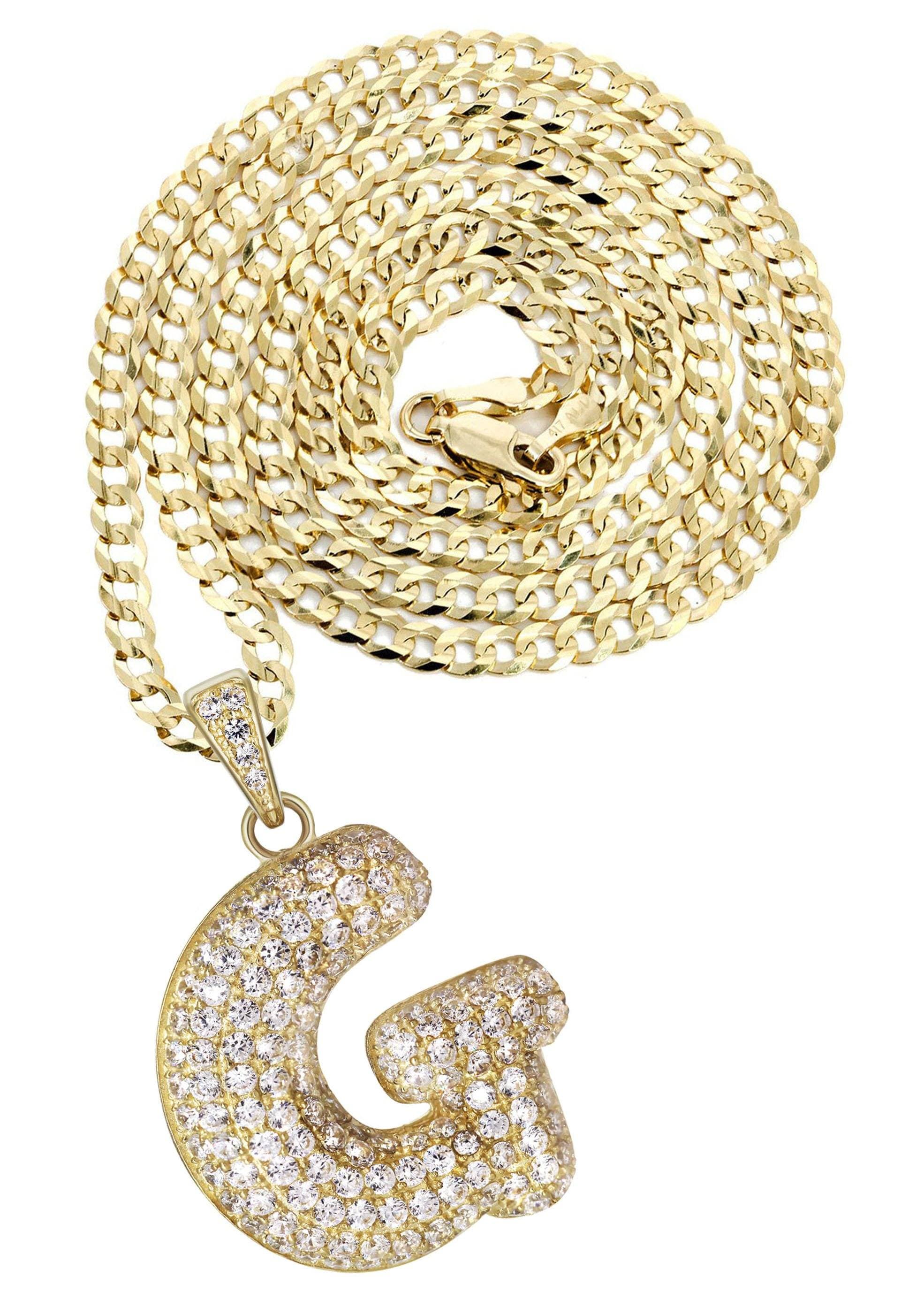 Bubble letter hot sale gold chain