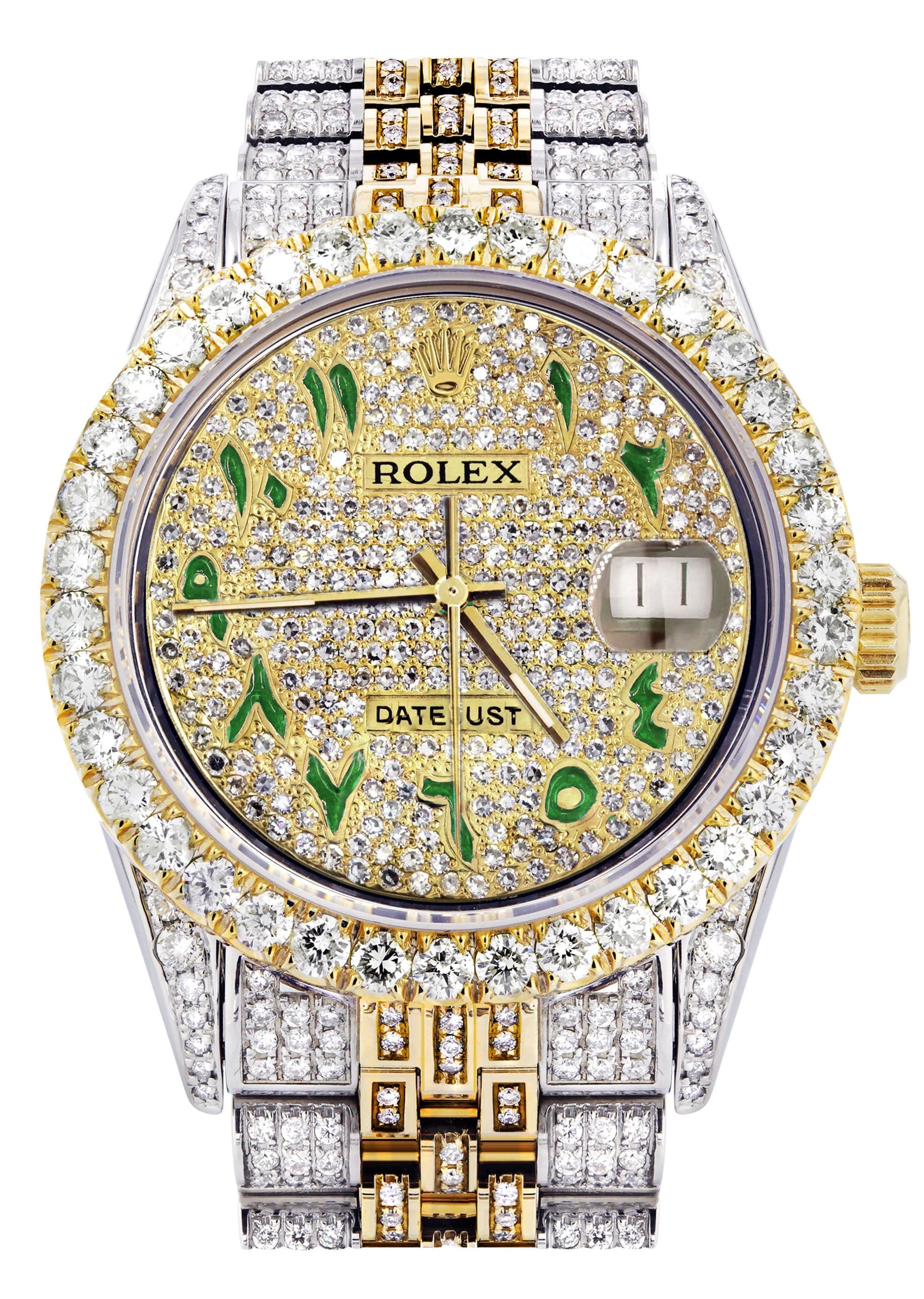 Iced Out Rolex Datejust 36 MM | Two Tone | 10 Carats of | Ful – FrostNYC