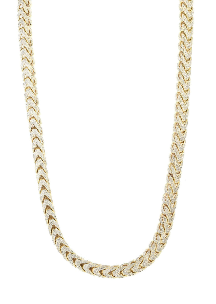 Iced Out Franco Chain | 64.79 Carats | 10 Mm Width | 32 Inch Length ...