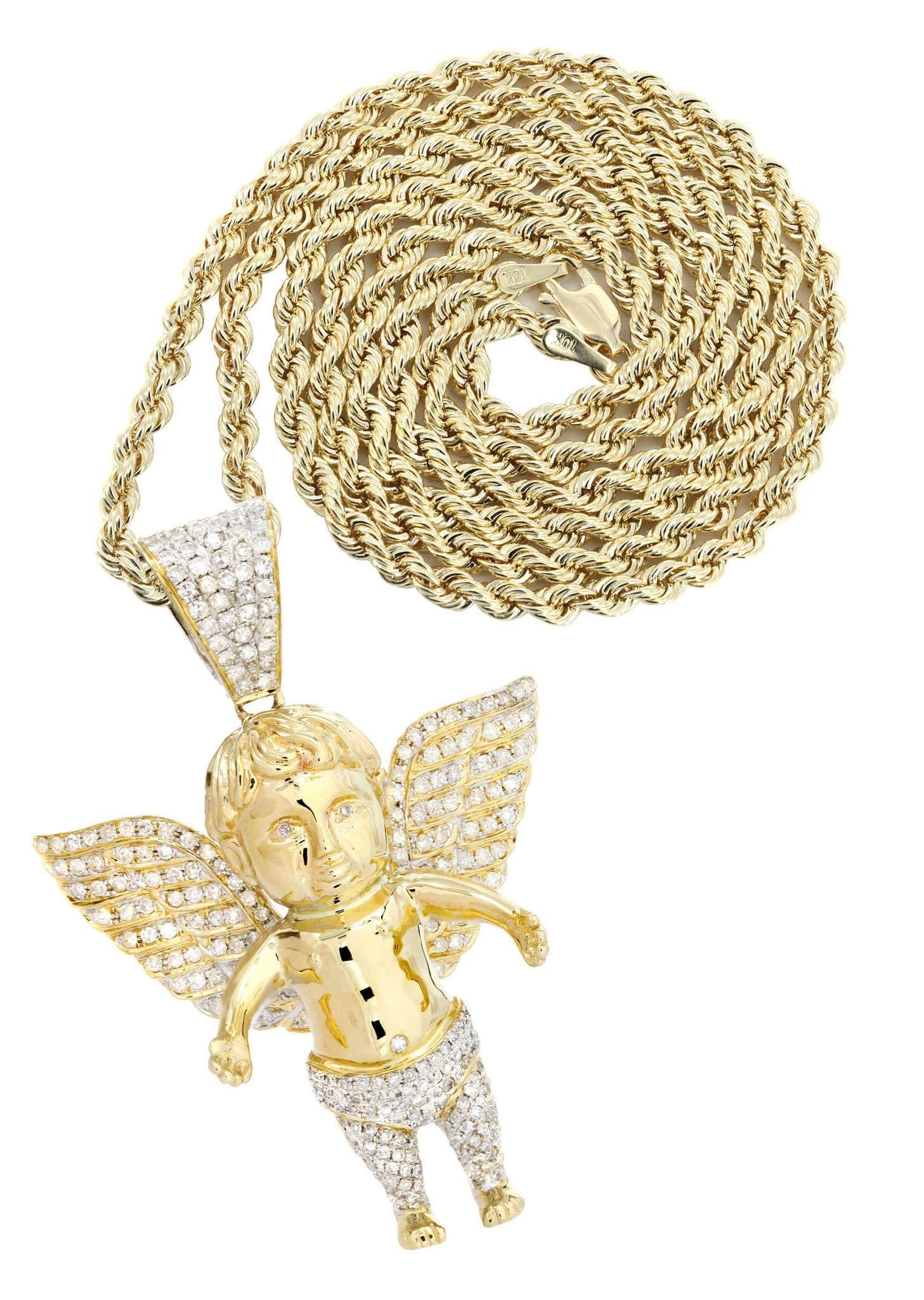 ANGEL DIAMONDS outlets CZ 18K GOLD CHAIN ITALY