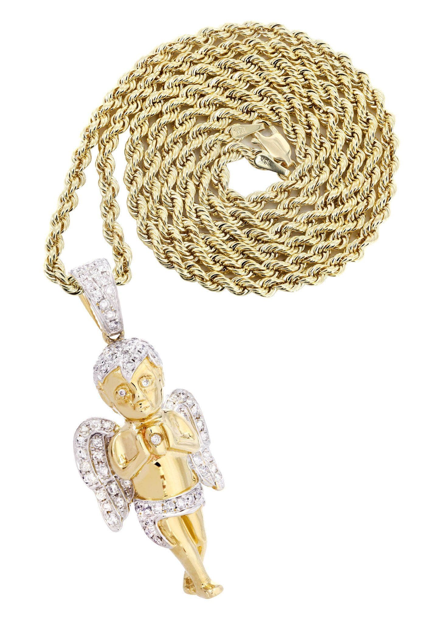 ANGEL DIAMONDS CZ 18K GOLD CHAIN ITALY outlet