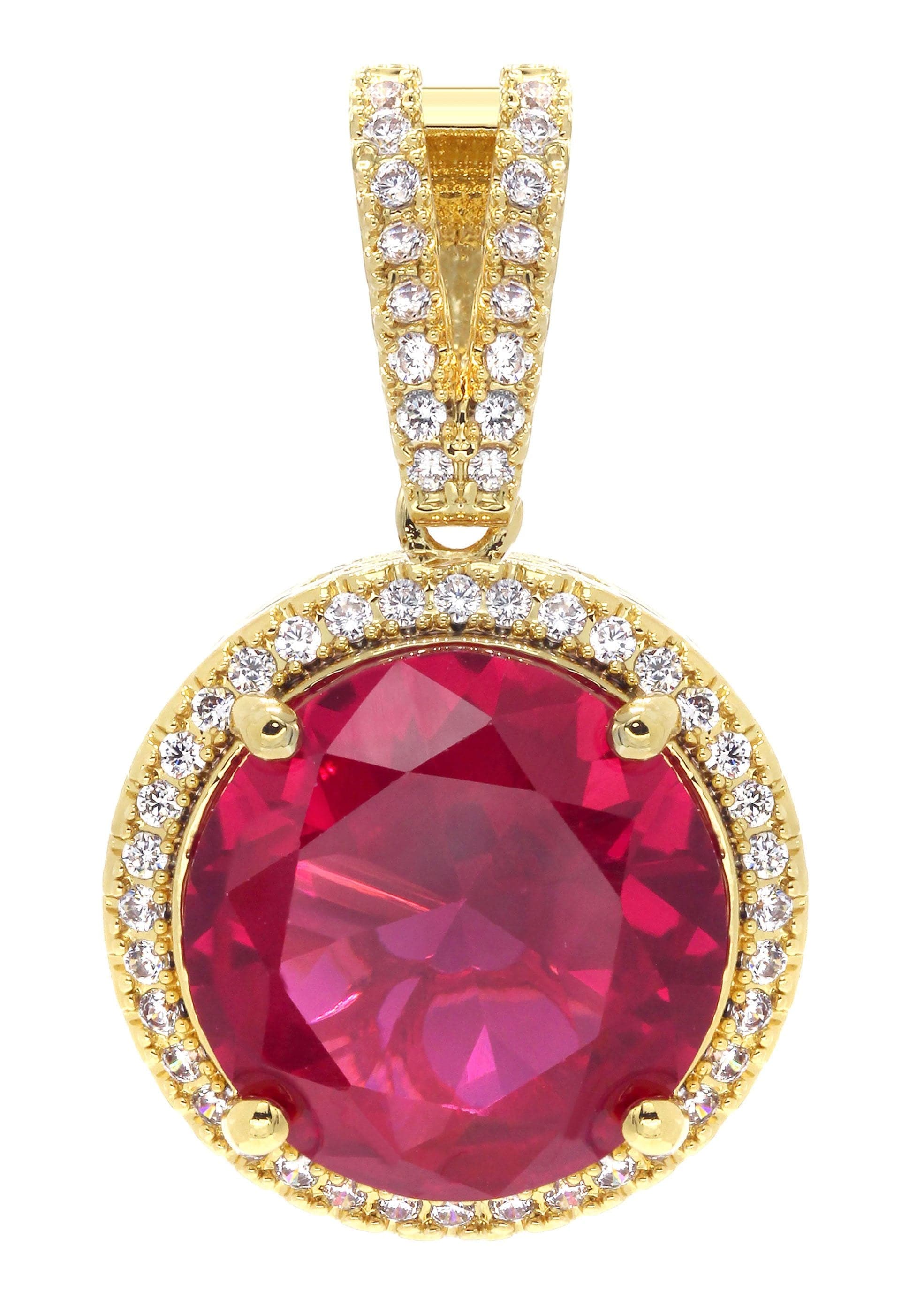 New York Skyline Pendant, Solid 14k Gold with Rubies, 2.56 hot grams