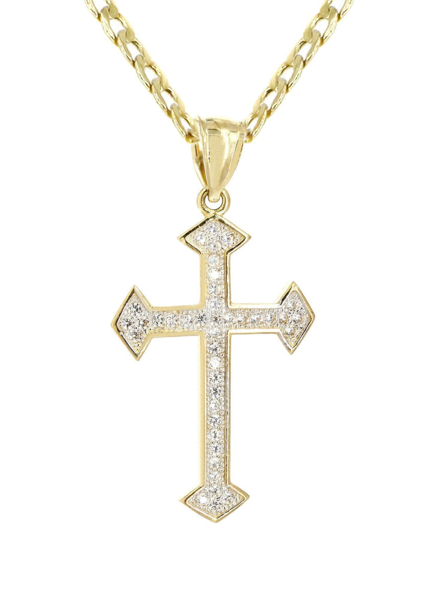 10K Gold Cross Necklace For Men | 6.23 Grams – FrostNYC