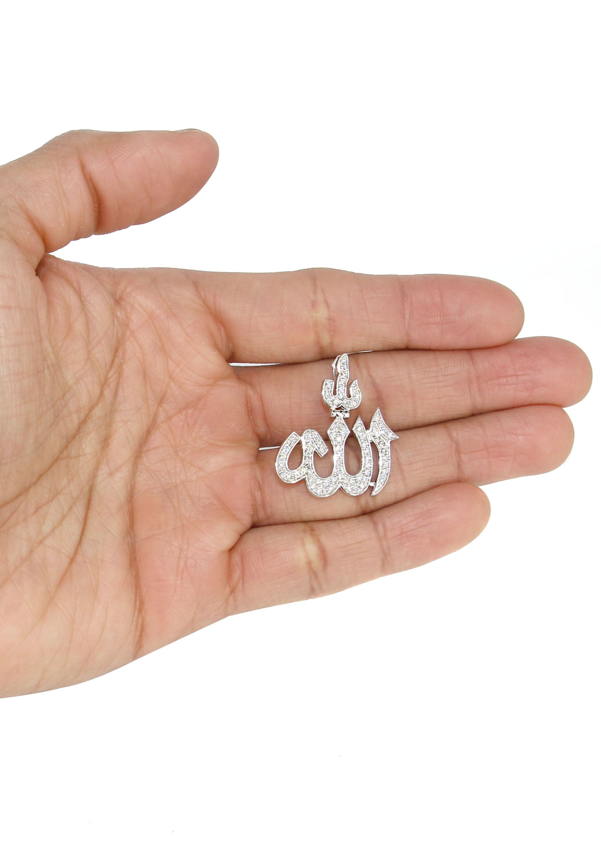 14K White Gold 2024 Finish Allah - Free 24