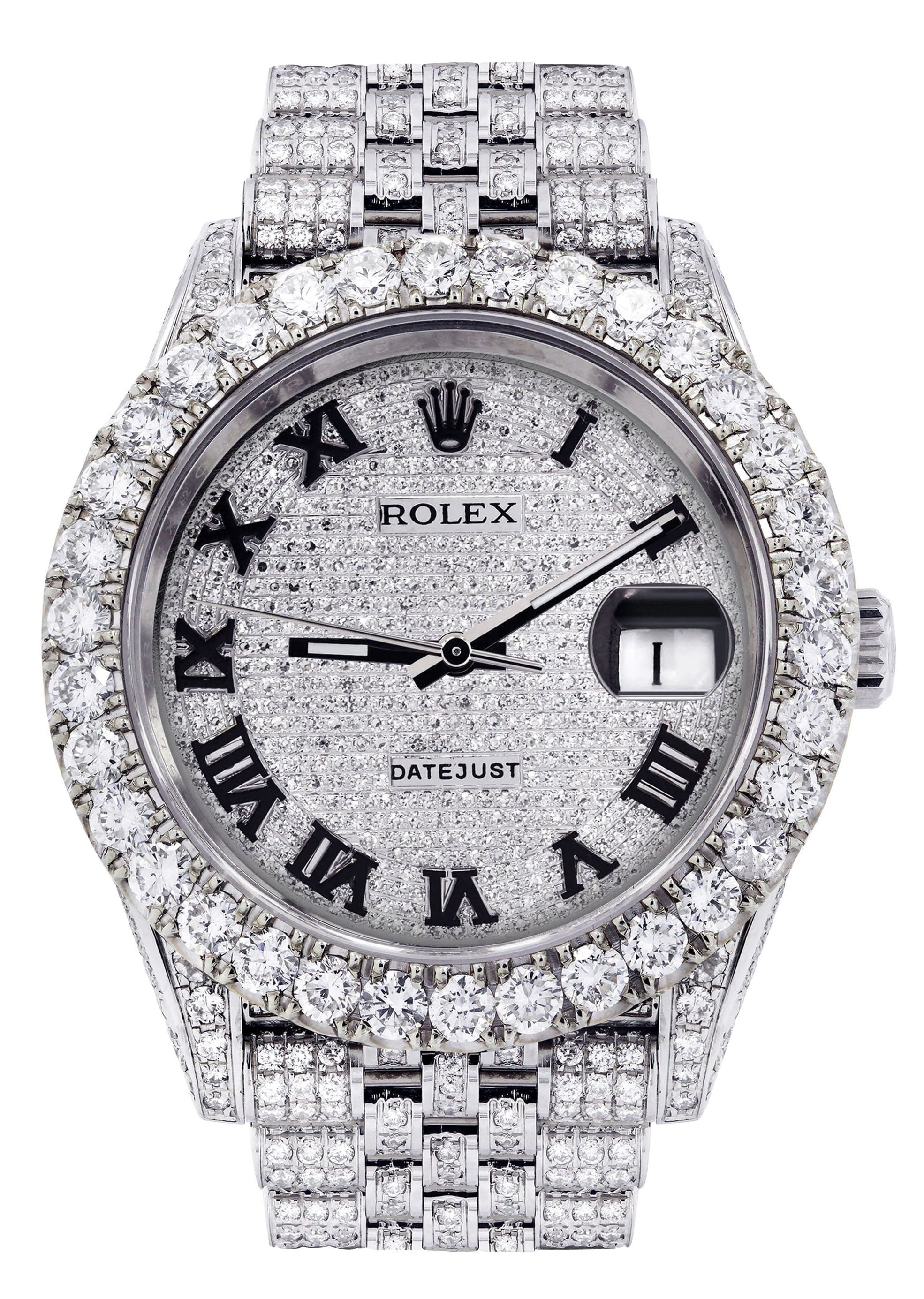 Diamond Iced Out Rolex Datejust 41 | 25 Of Diamonds | Custom Fu – FrostNYC