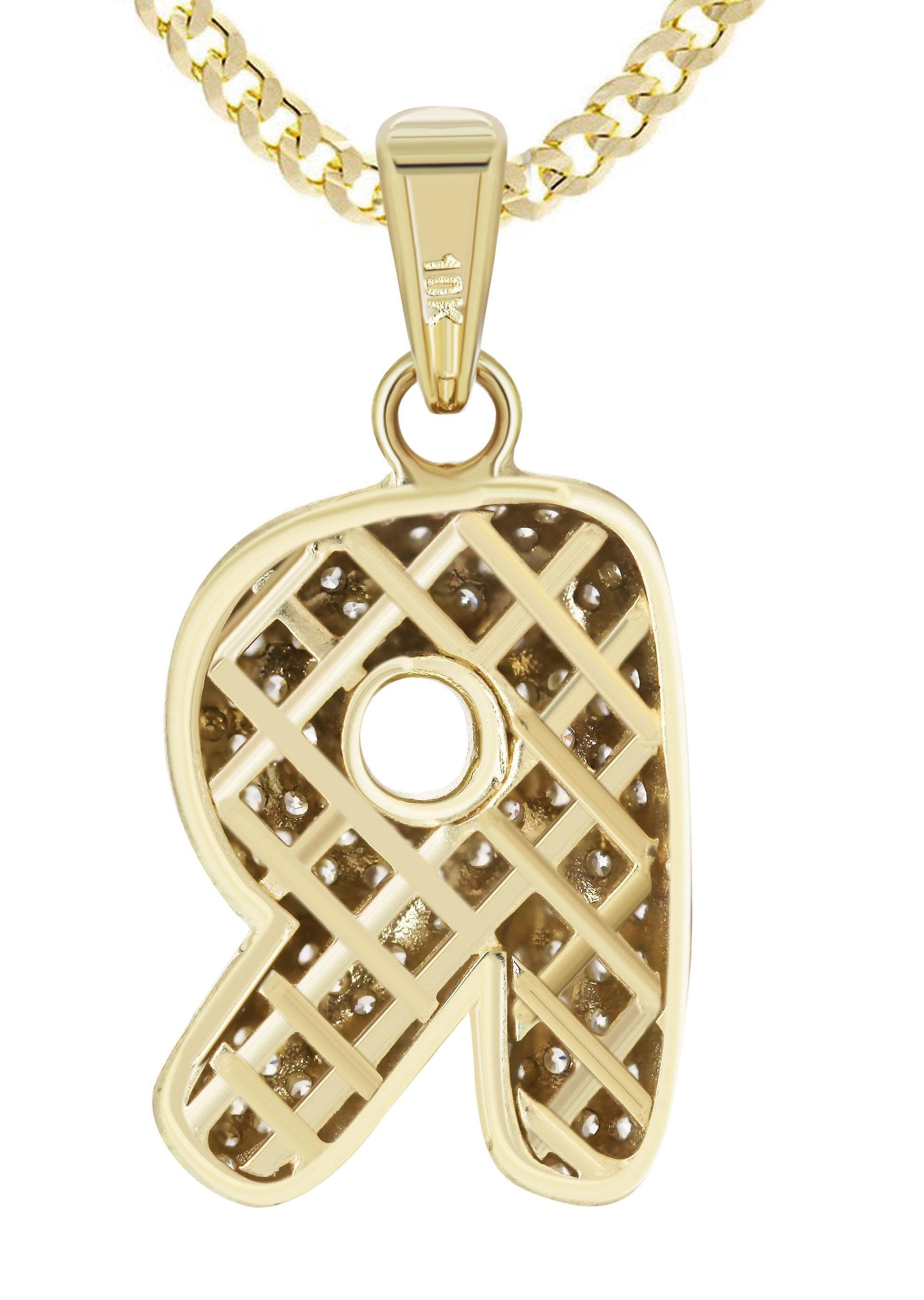 10kt yellow gold R retailer initial pendant