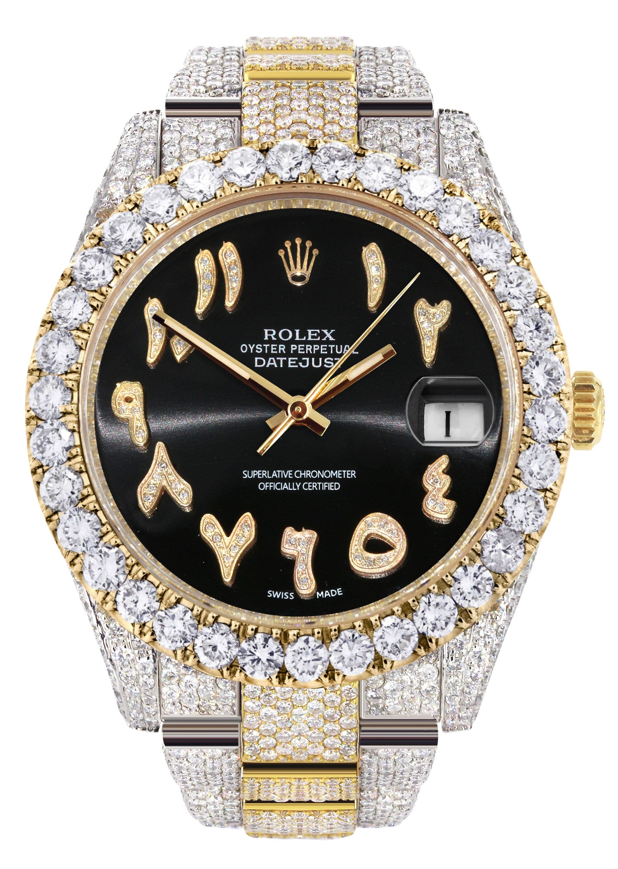 Diamond iced out rolex datejust 41 25 custom bl frostnyc