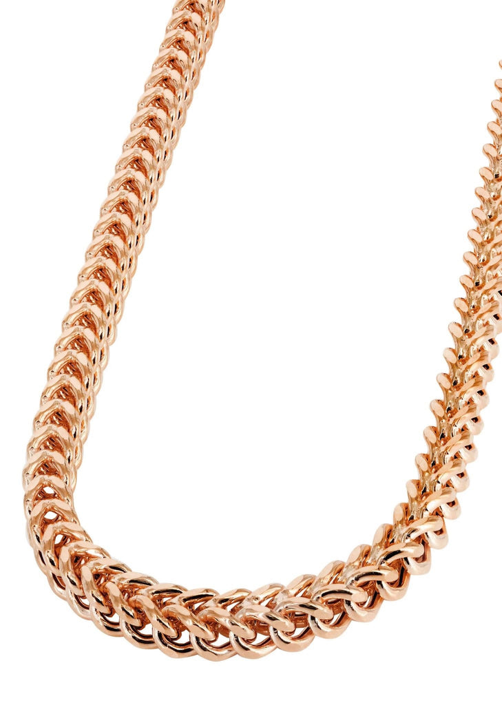 18k Rose Gold Titanium Chain, Rose Gold Chain, Chains, Waterproof, Gifts  for Men, Mens Chain, Cuban Link Chain, Women Necklaces, Rose Gold 