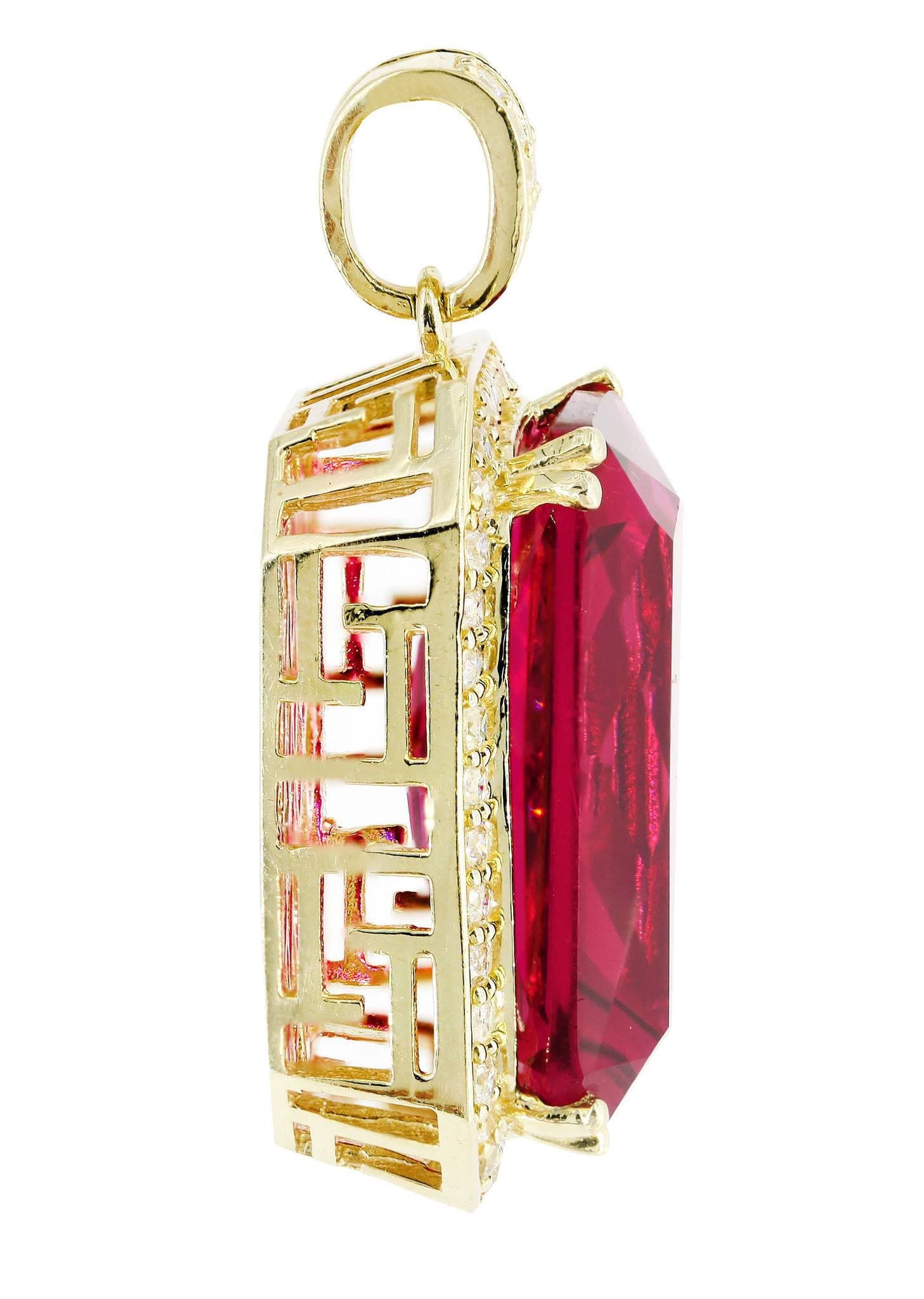 10kt freeform ruby cheapest pendant with no chain