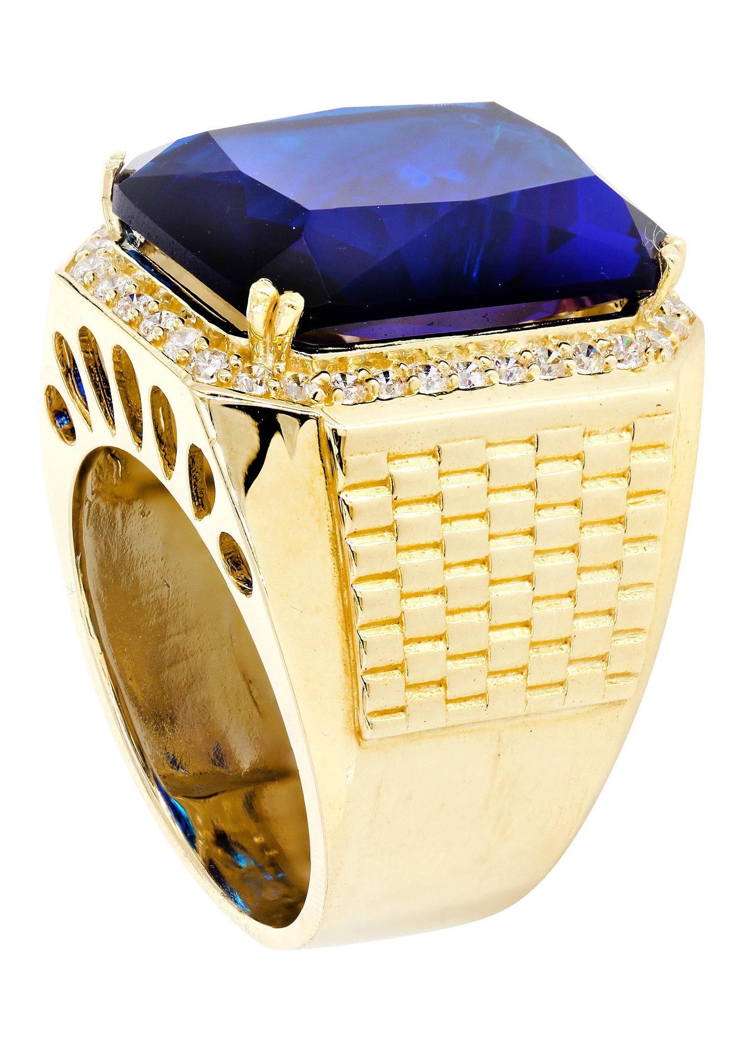 Mens 10k Gold Sapphire cheapest Ring