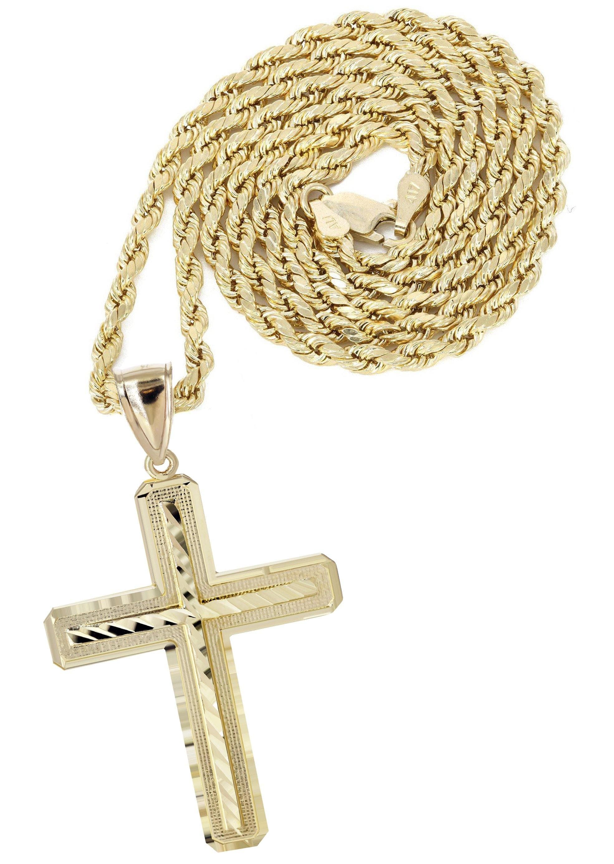 10k solid gold necklace pendant/ diamond shops cut gold design cross pendant