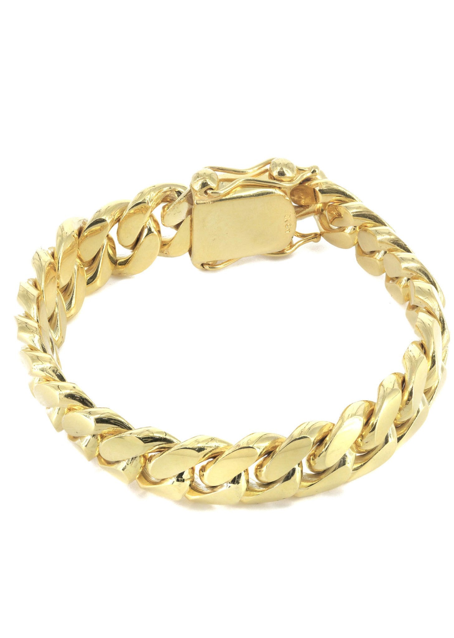 Solid Gold Miami Cuban Link Bracelets Lirys Jewelry | Handmade Luxury Yellow / 10kt Gold / 9.5 (2XL)