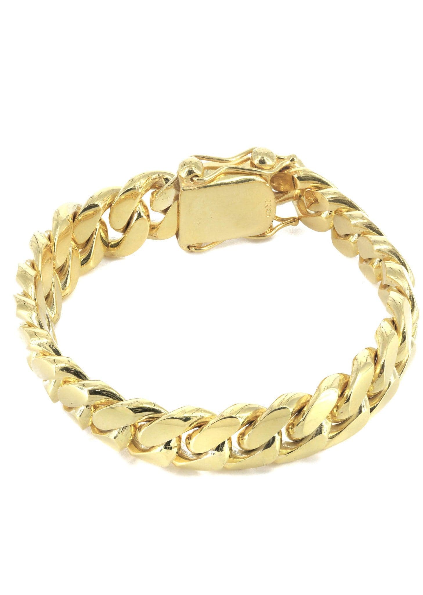 14K Rose Gold Solid Cuban Link Bracelet For Men CSPS/14ROBM - ItsHot